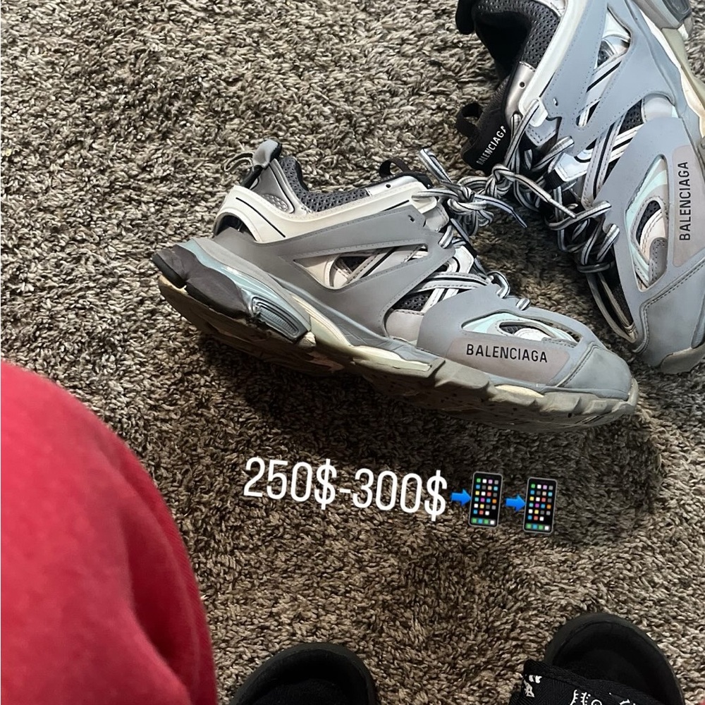 Balenciaga Gray Sneakers with Chunky Sole and Technical Design